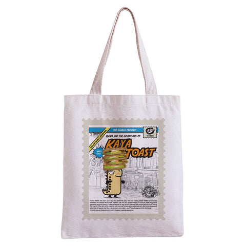 Tee-Saurus Happy Totes - Singapore Kaya Toast Tote Bag